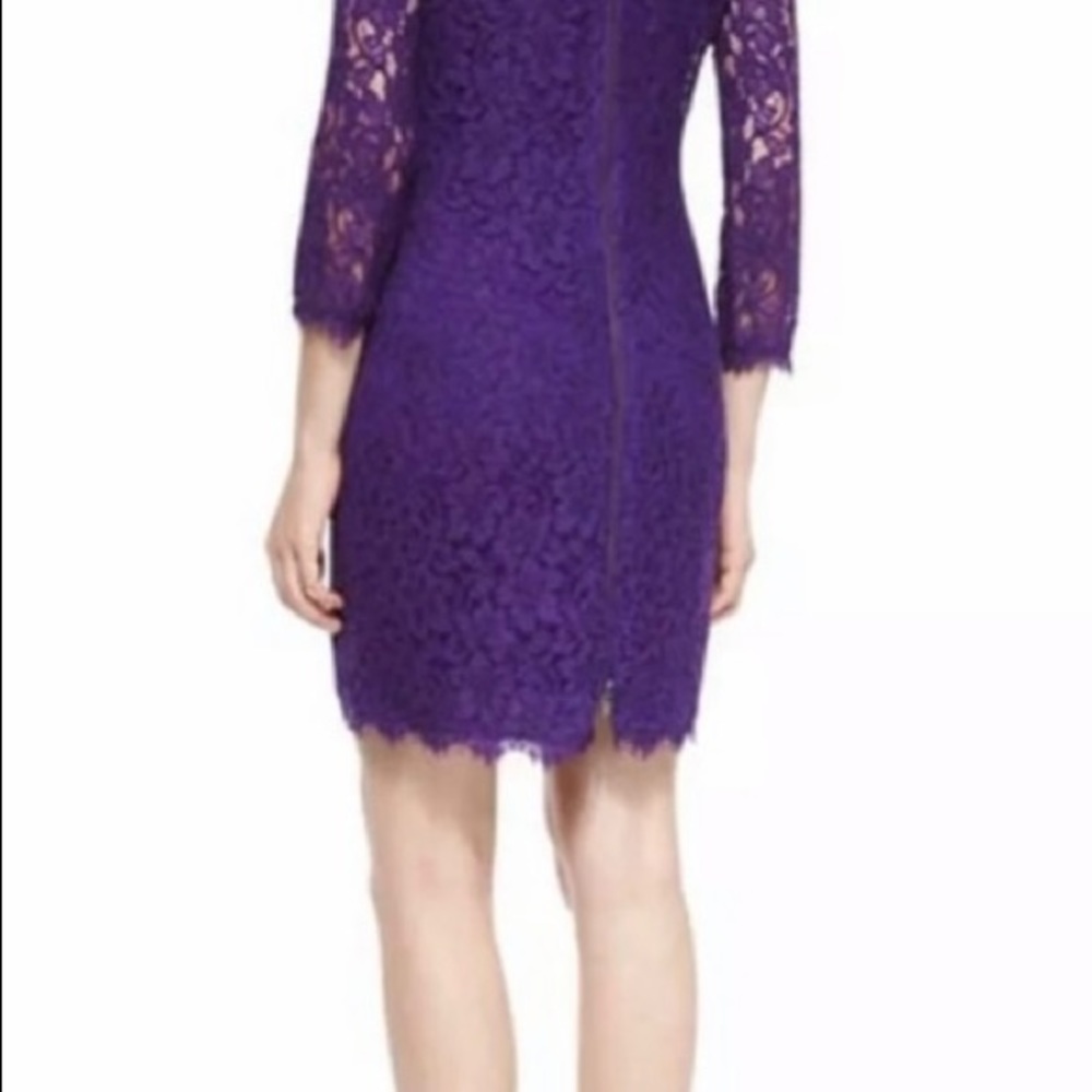 DVF Zarita lace shift dress in purple - like new - Picture 3 of 11